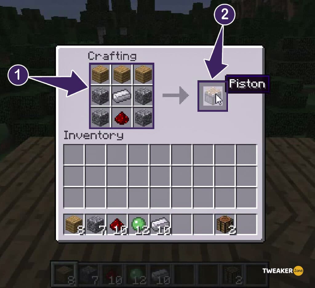 Making Piston in Minecraft