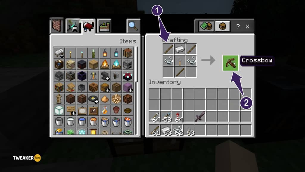 Craft Crossbow In Minecraft