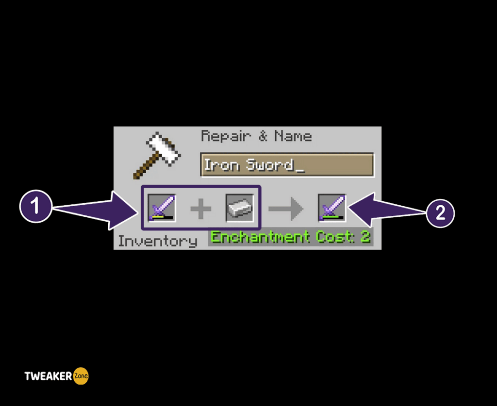 Repair Enchanted Items Using an Anvil 