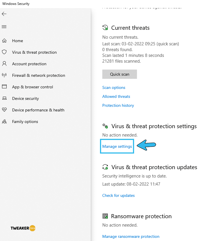 Manage Settings