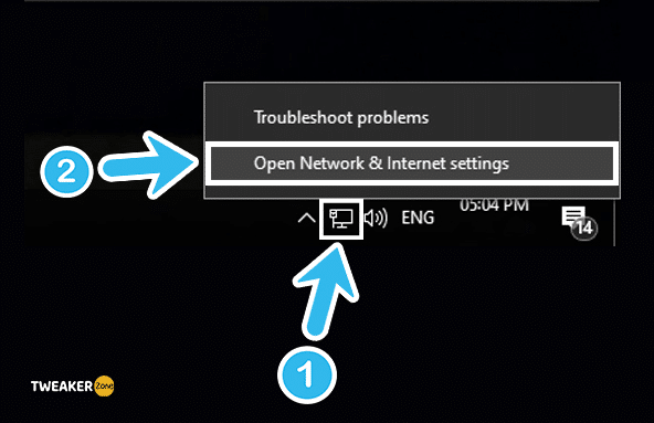 Open Network & Internet Settings