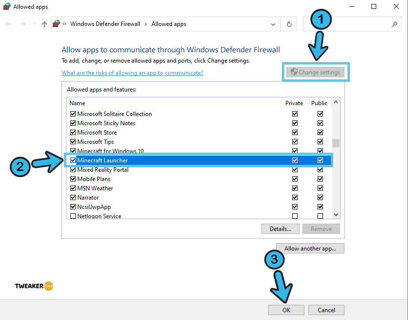 Remove Minecraft and Firewalls from Blocking the Launcher