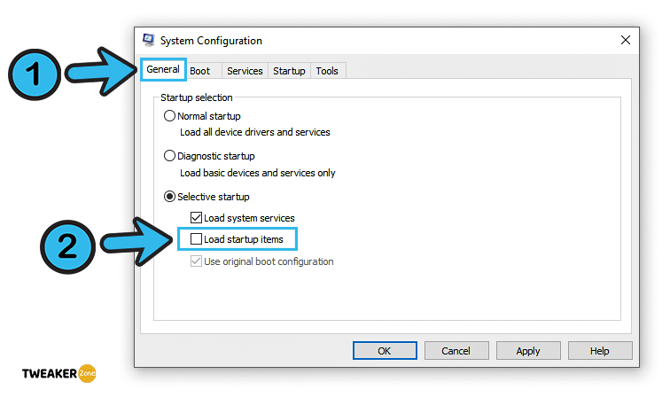 System Configuration Load startup items