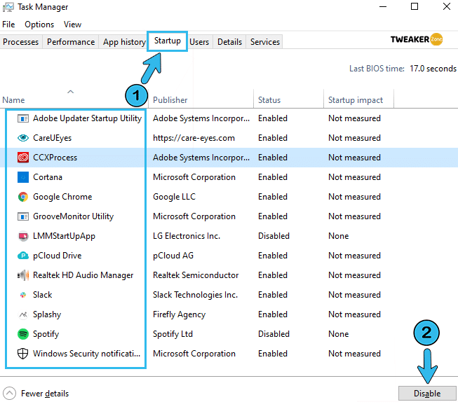 Task Manager startup disable