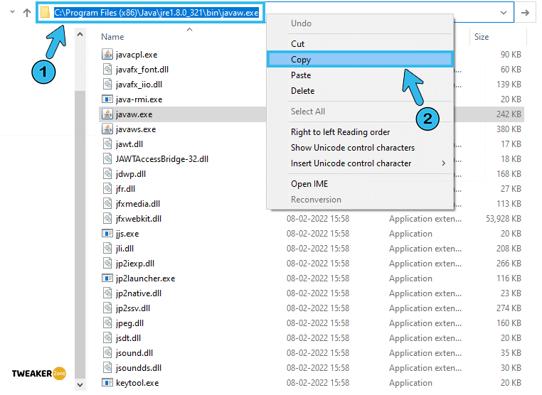 Java file address