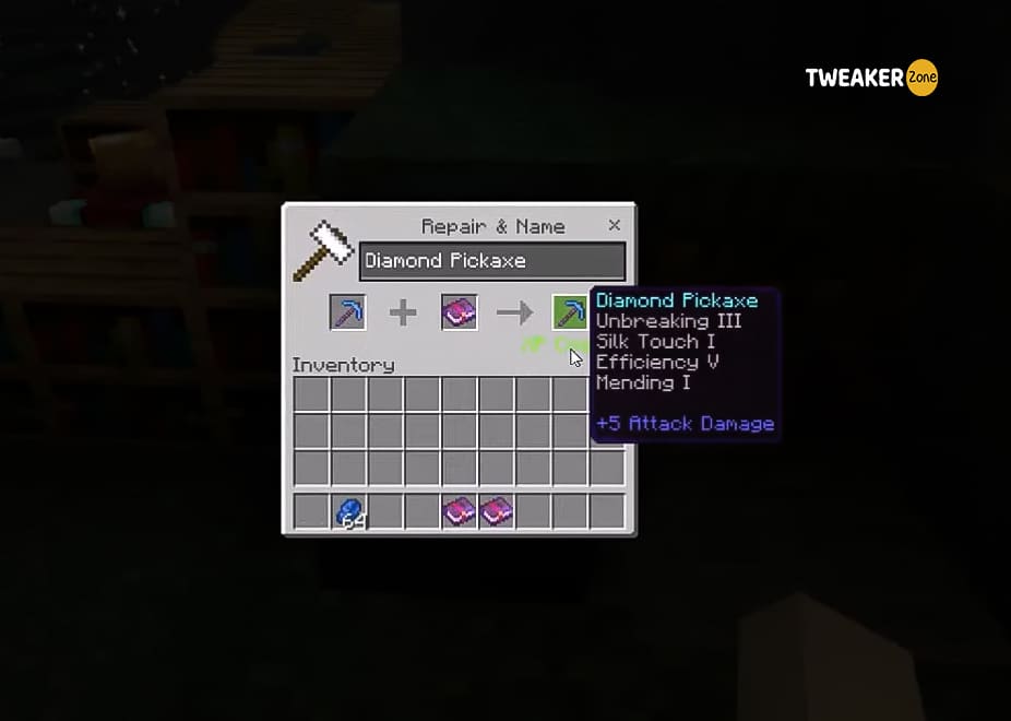 enchanted pickaxe making