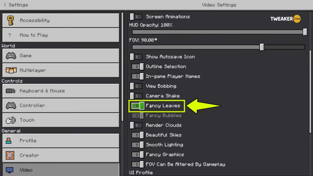 activate Fancy Leaves in minecraft